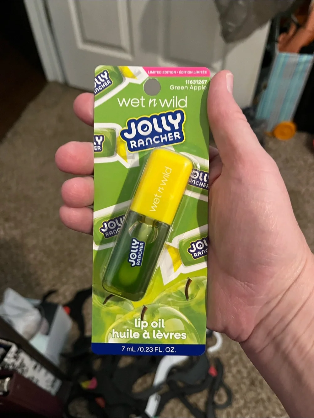 wet n wild Jolly Rancher Green Apple Lip Oil — Yellow & Green Packaging
